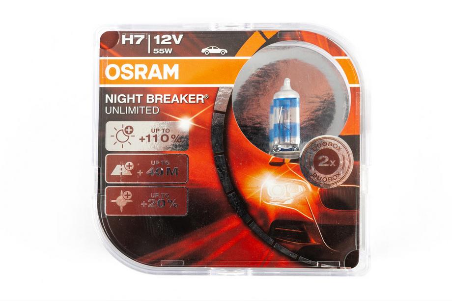 Osram H7 55W Night Breaker Unlimited 64210NBU Headlight Bulb Image