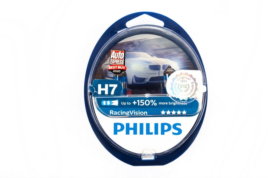 Philips H7 55W 12972RV Racing Vision 150% Headlight Bulb Photo 1