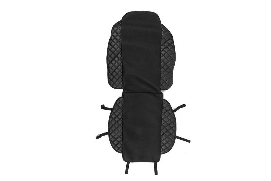 Car Seat Cover ECO and Fabric (1 pc, Black with Black Stitching + Fabric) Image