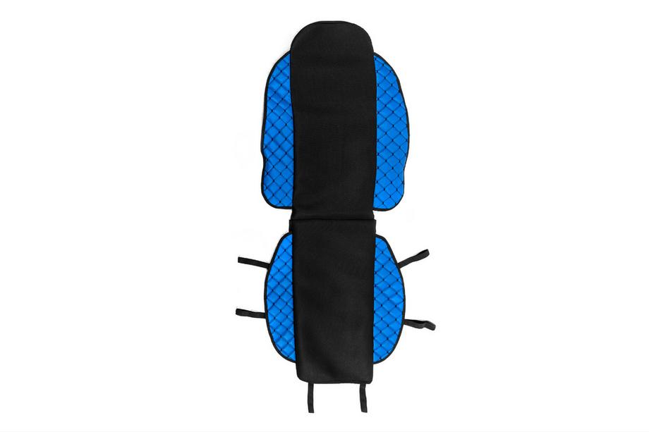 Car Seat Cover ECO and Fabric (1 pc, Blue with Black Stitching + Fabric) Image