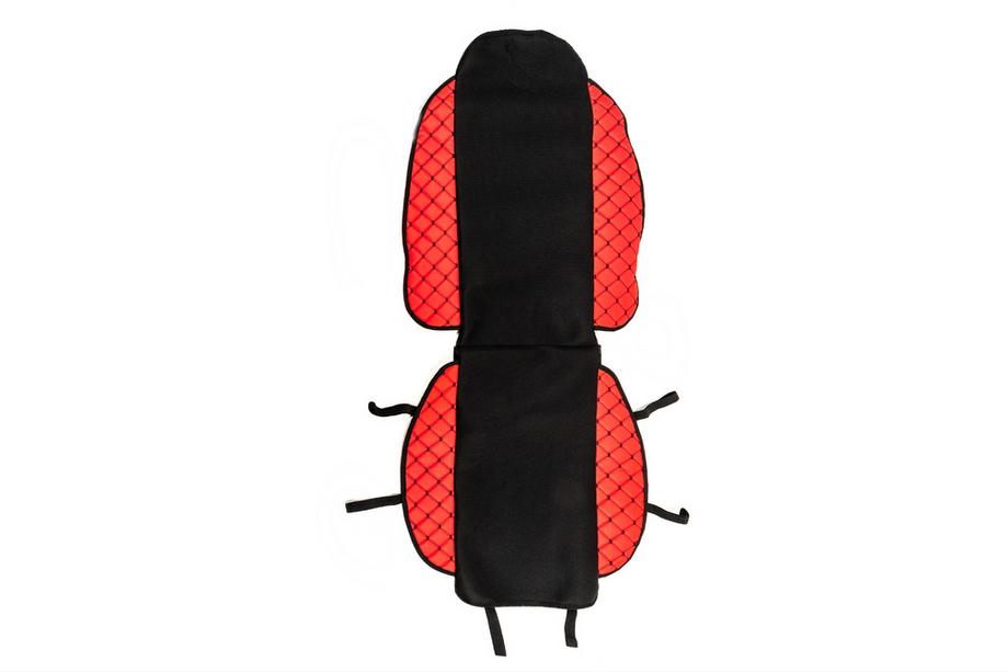 Car Seat Cover ECO and Fabric (1 pc, Red with Black Stitching + Fabric) Image