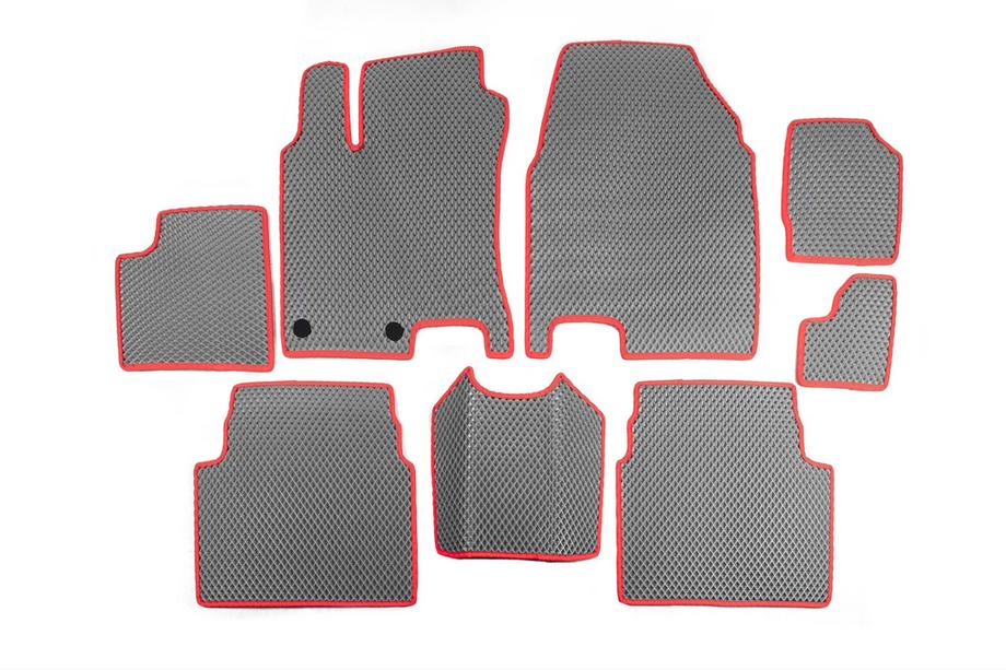 Nissan Qashqai 2007-2010 EVA floor mats for +2 (3 rows, grey) Image