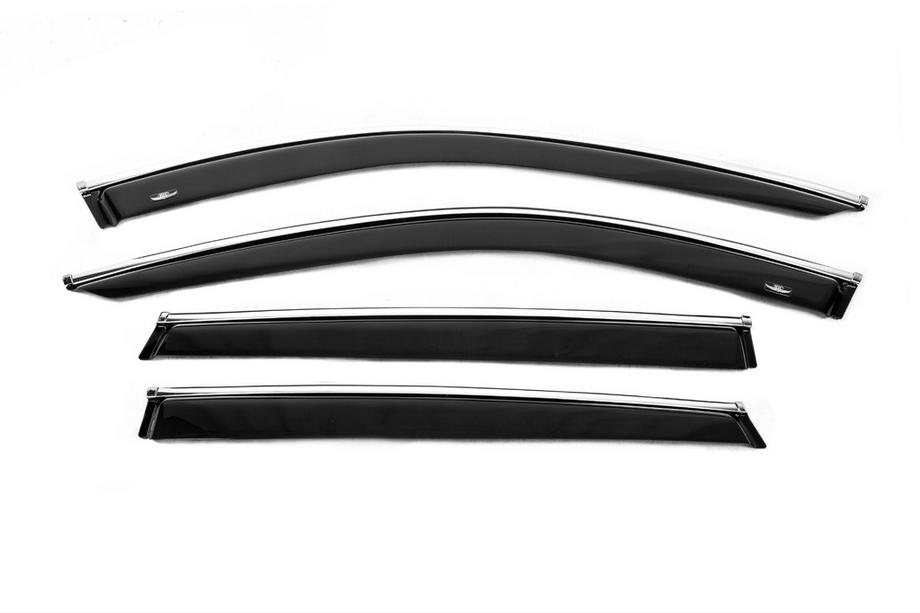 Skoda Superb 2015-2024 Window deflectors with chrome trim SW (4 pcs, HIC) Image