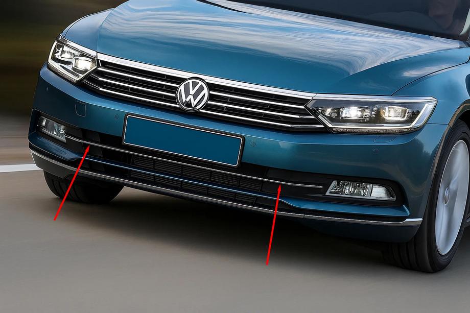 Volkswagen Jetta 2011-2018 Front Bumper Grille Covers 2014-2018 OmsaLine Stainless Steel Image