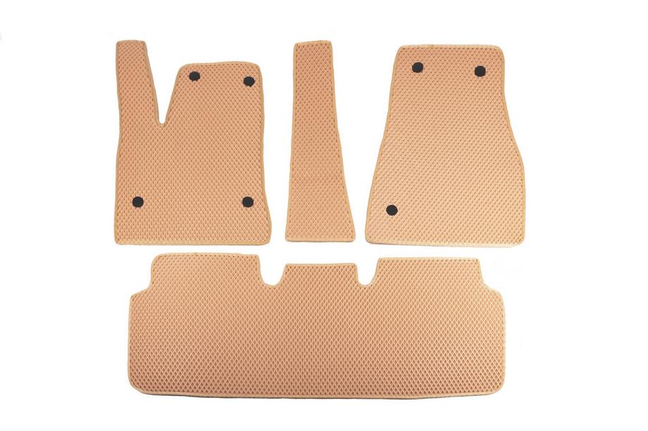 Tesla Model S 2012– EVA Floor Mats (2012-2021, Beige) Image