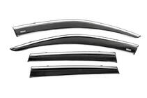 Volkswagen Touareg 2010-2018 Window Deflectors with Chrome Trim (4 pcs, Niken) photo 3