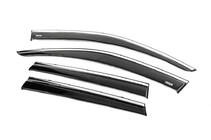Volkswagen Touareg 2010-2018 Window Deflectors with Chrome Trim (4 pcs, Niken) photo 4