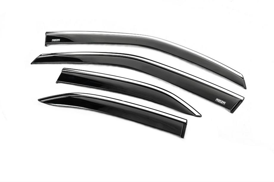 Toyota Yaris/Yaris Cross (XP210) 2020- Window deflectors with chrome trim (4 pcs, Niken) Image