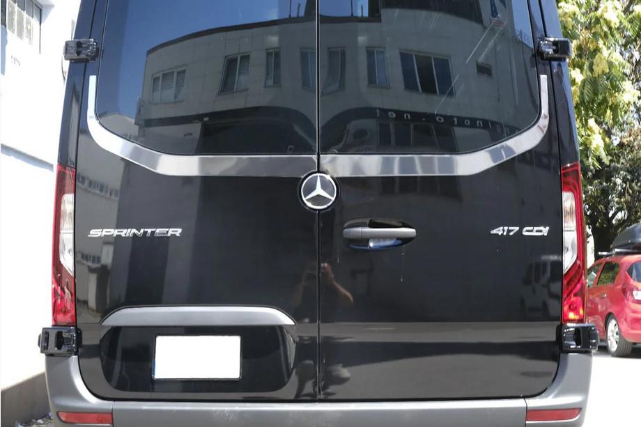 Mercedes Sprinter W907/W910 2018- Rear Window Trim V-2 Carmos (2 pcs, Stainless Steel) Photo 1