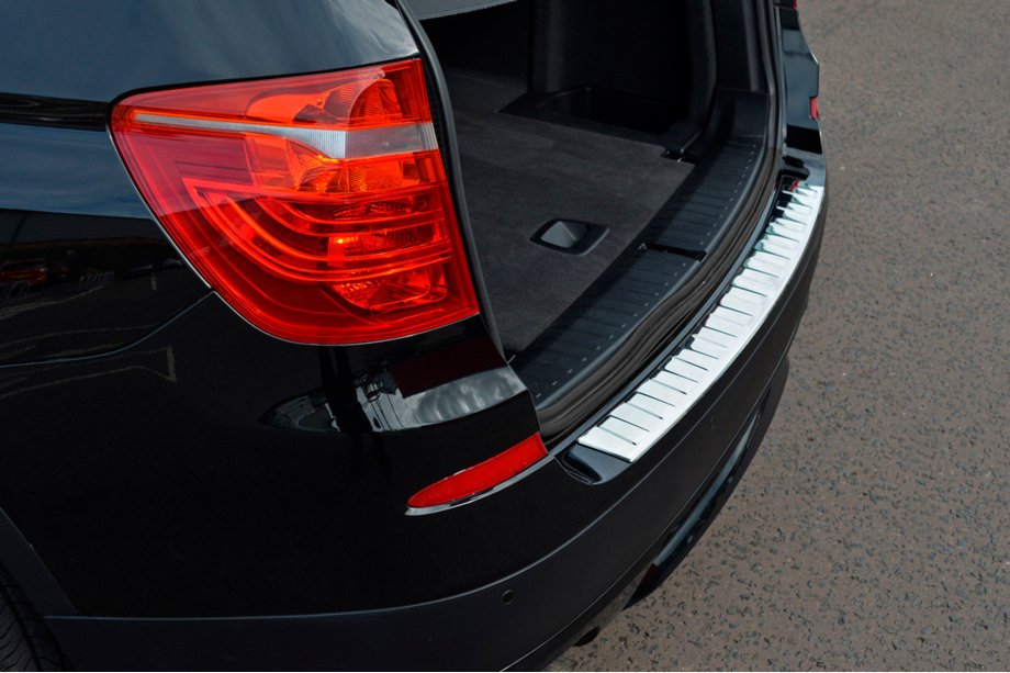 BMW X3 F25 2011-2018 Stainless Steel Rear Bumper Protector OmsaLine (gloss, stainless) Image