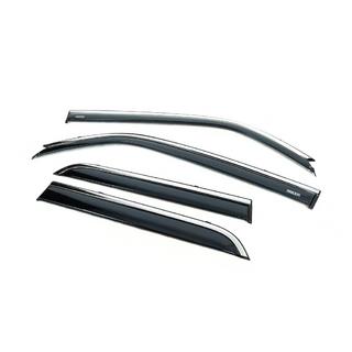 Window deflectors with chrome trim (4 pcs, Niken) Toyota 4Runner 2009-2024 photo 1