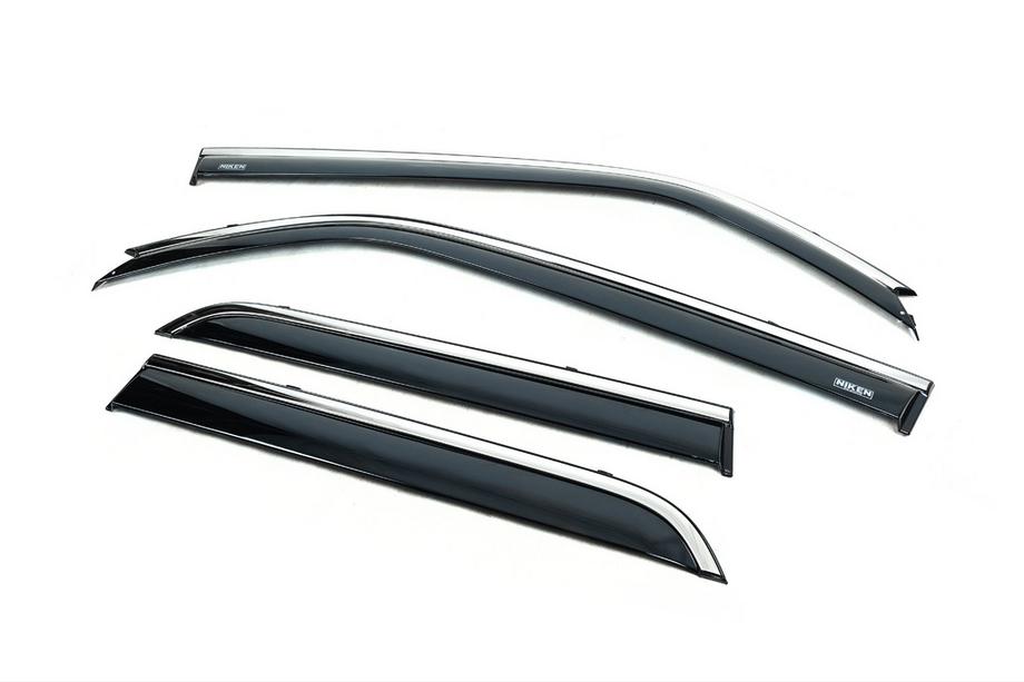 Toyota 4Runner 2009-2024 Window deflectors with chrome trim (4 pcs, Niken) Image