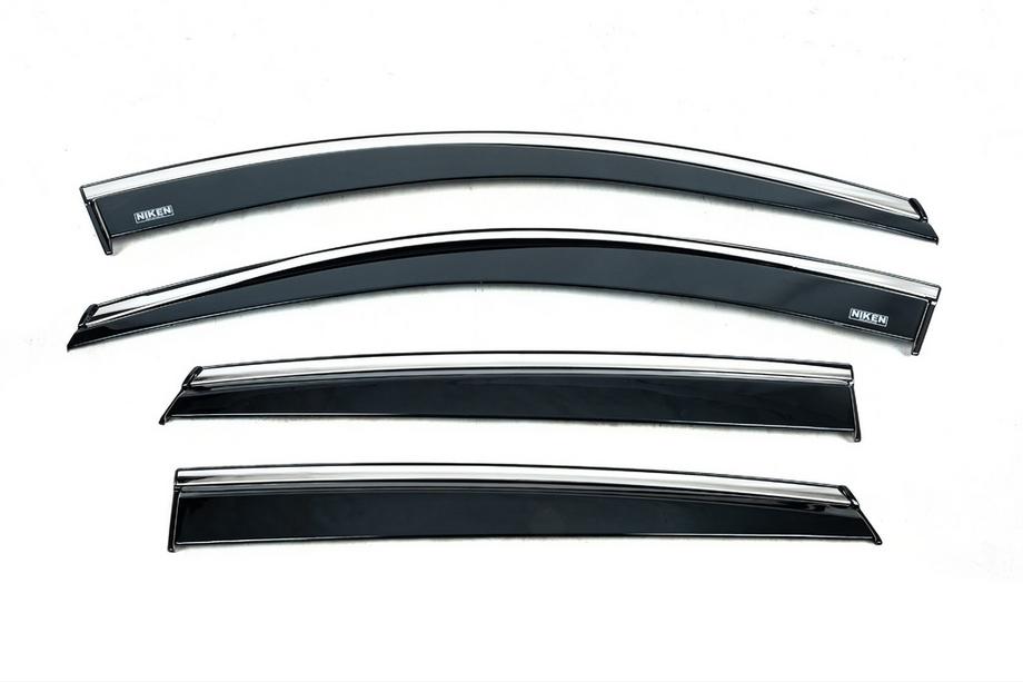MG ZS 2017-2024 Window deflectors with chrome trim (4 pcs, Niken) Photo 1