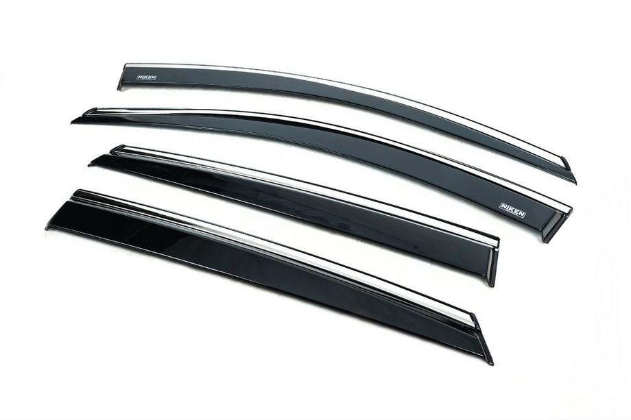 MG ZS 2017-2024 Window deflectors with chrome trim (4 pcs, Niken) Photo 2