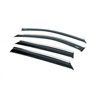 Window deflectors with chrome trim (4 pcs, Niken) MG HS 2018- photo 1