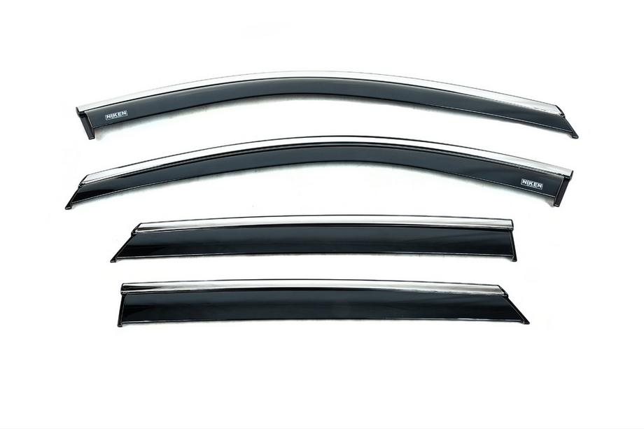 MG HS 2018- Window deflectors with chrome trim (4 pcs, Niken) Photo 2