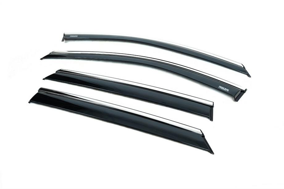 MG HS 2018- Window deflectors with chrome trim (4 pcs, Niken) Photo 1