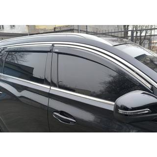 Window deflectors with chrome trim (4 pcs, Niken) photo 1