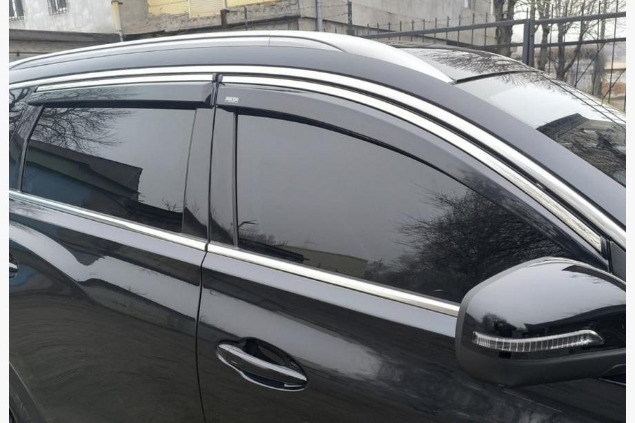 Chery Tiggo 7 2020- Window deflectors with chrome trim (4 pcs, Niken) Image
