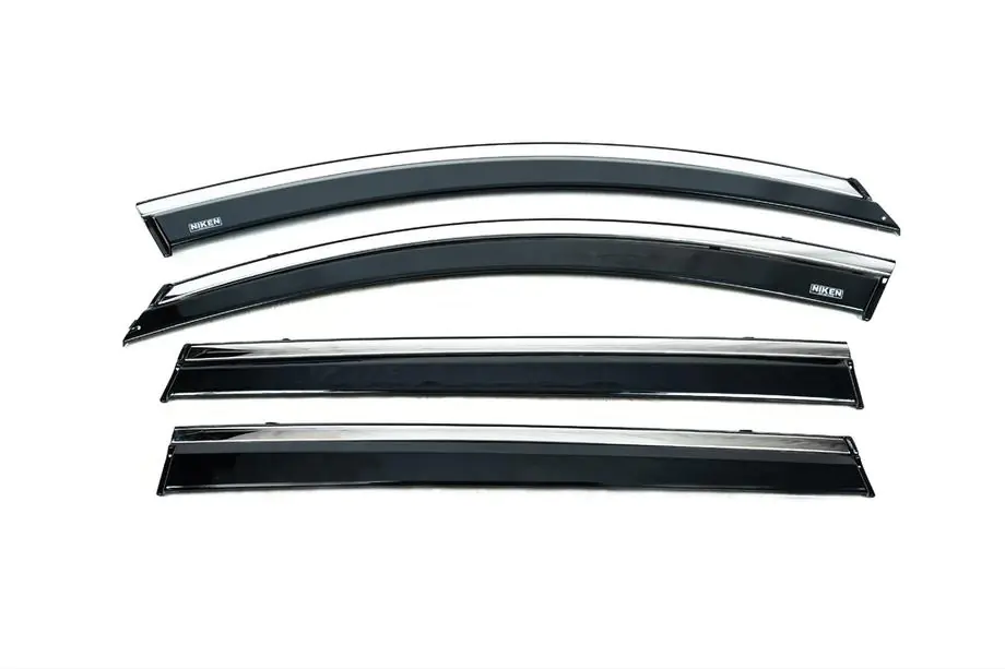 Chery Tiggo 8 2017- Window deflectors with chrome trim (4 pcs, Niken) Photo 1