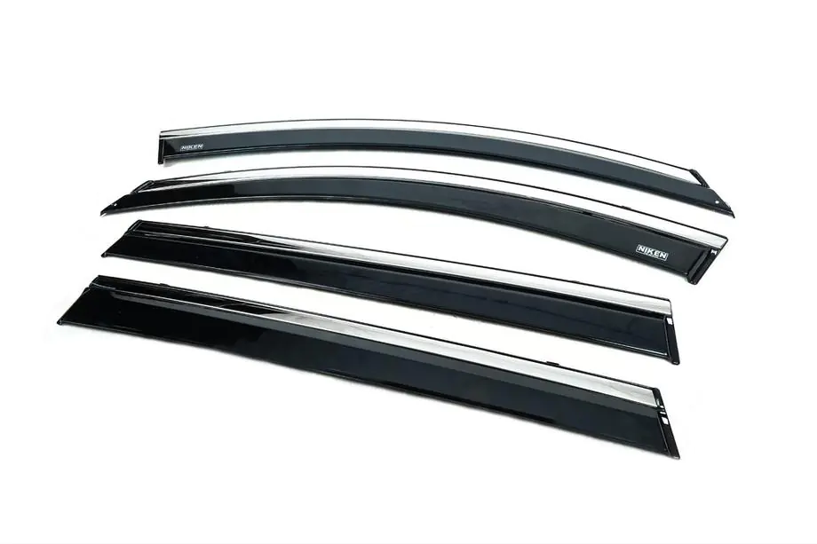 Chery Tiggo 8 2017- Window deflectors with chrome trim (4 pcs, Niken) Photo 2