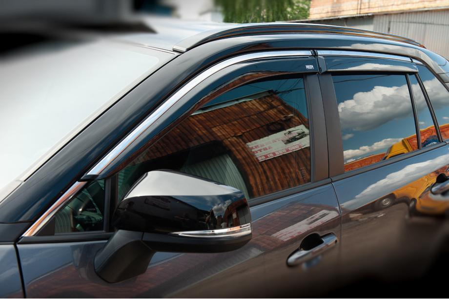 Toyota Rav 4 2019–2025 Window deflectors with chrome trim (4 pcs, Niken) Image