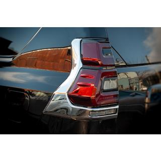 Chrome Tail Light Covers V2 (2 pcs, 2018+) Toyota Land Cruiser Prado 150 2009-2023 photo 3