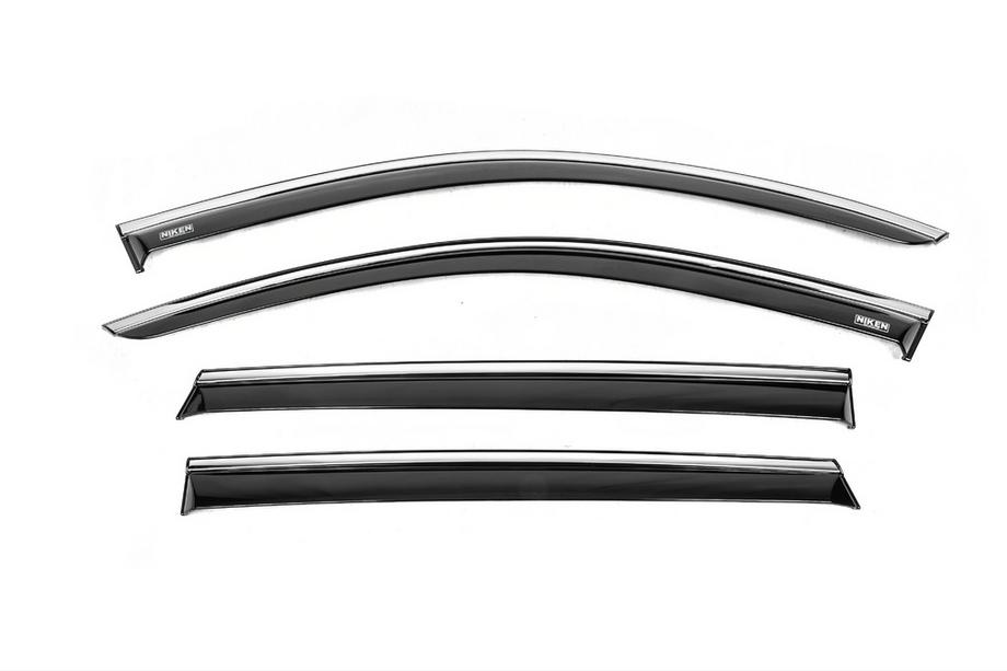 Kia Sorento IV MQ4 2020- Window deflectors with chrome trim (4 pcs, Niken) Image