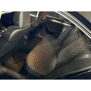 Rear Seat Covers ECO (Set, Black with Grey Stitching) photo 2