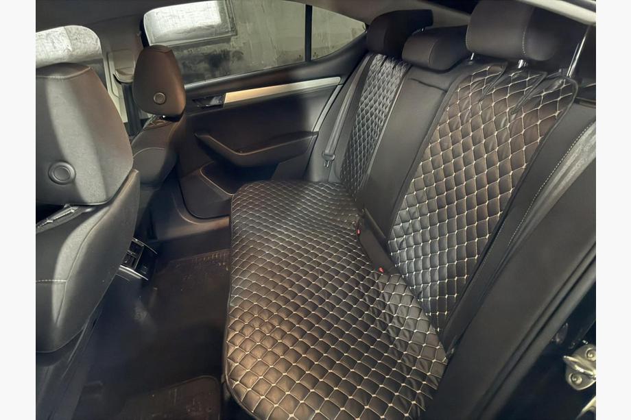 Rear Seat Covers ECO (Set, Black with Grey Stitching) Photo 1