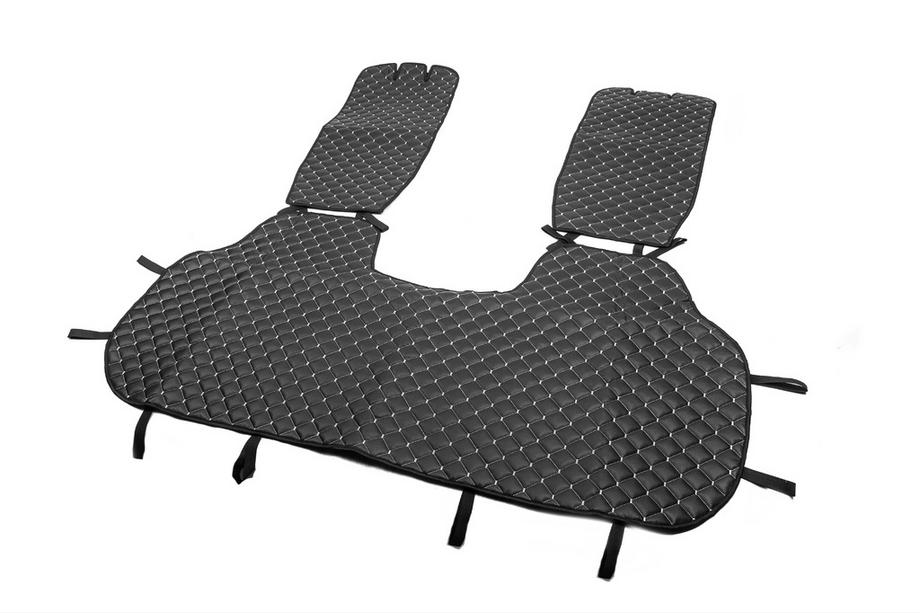 Rear Seat Covers ECO (Set, Black with Grey Stitching) Photo 3