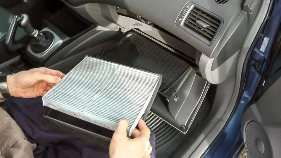 When should the car interior filter be changed?