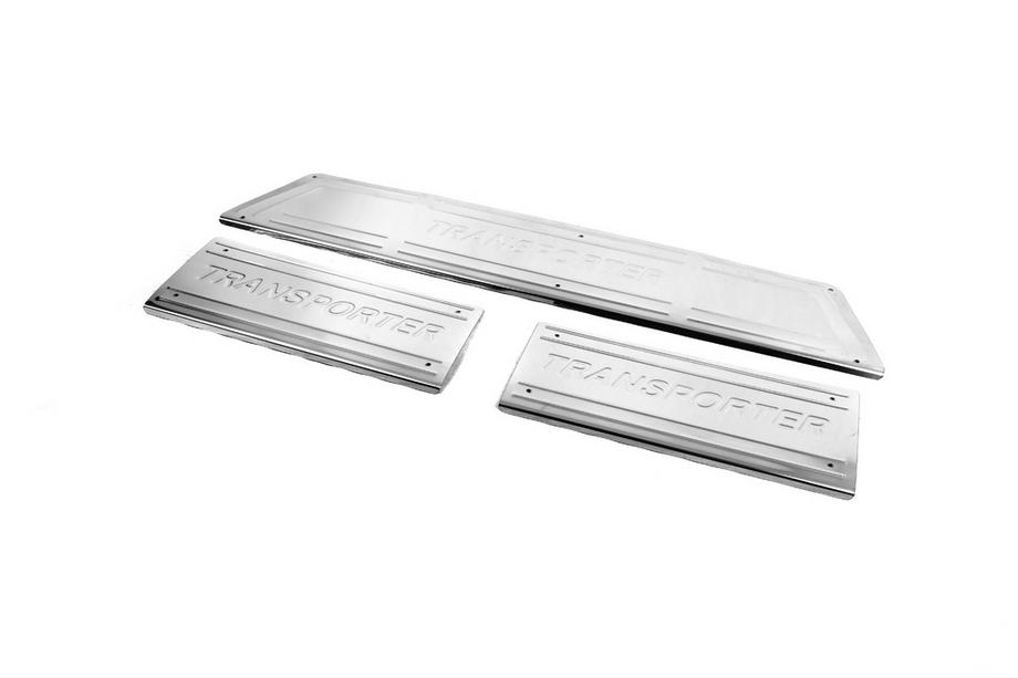 Volkswagen T5 Transporter 2003-2010 Interior door sill plates stainless steel Carmos V3 (3 pcs) Photo 3