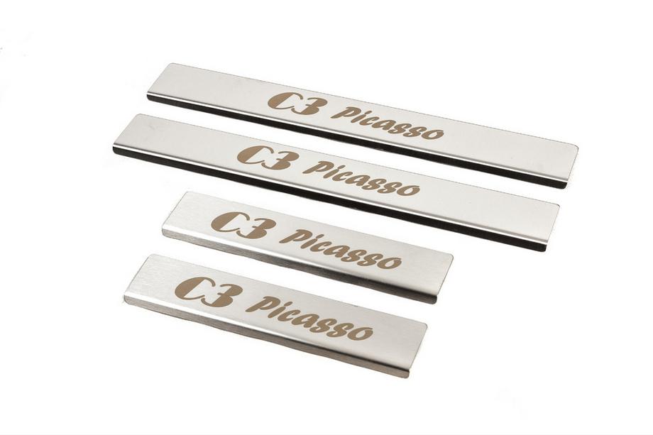 Citroen C-3 Picasso 2010-2017 Chrome Door Sill Protectors (Carmos) Image