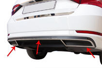 Skoda Superb 2015-2024 Rear bumper end trim Carmos (3 pcs, stainless steel) photo 1