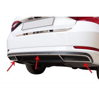 Rear bumper end trim Carmos (3 pcs, stainless steel) photo 1