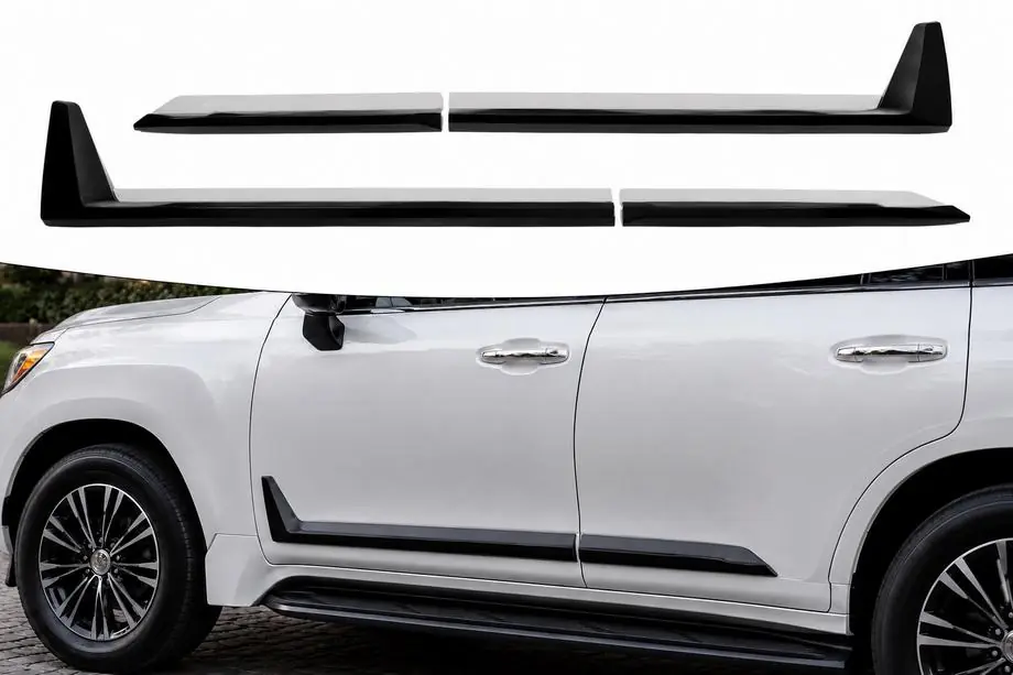Lexus LX 500d/600 2022- Black Door Moldings F-Sport white+black (4 pcs, ABS) Image