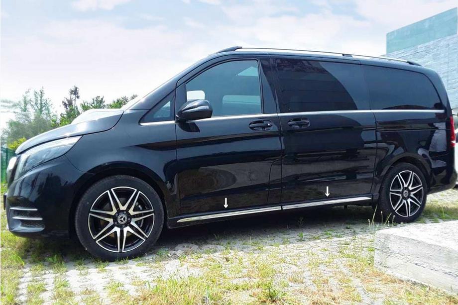 Mercedes Vito/V-class W447 2014- Stainless Steel Door Sill Protectors (4 pcs) Image