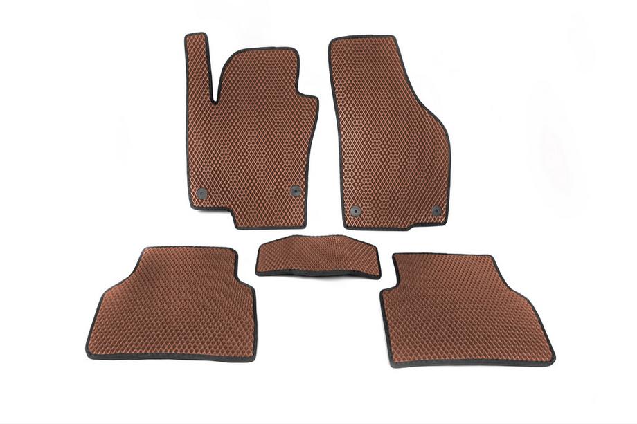 Volkswagen Tiguan 2007-2016 EVA Floor Mats (Brown) Image