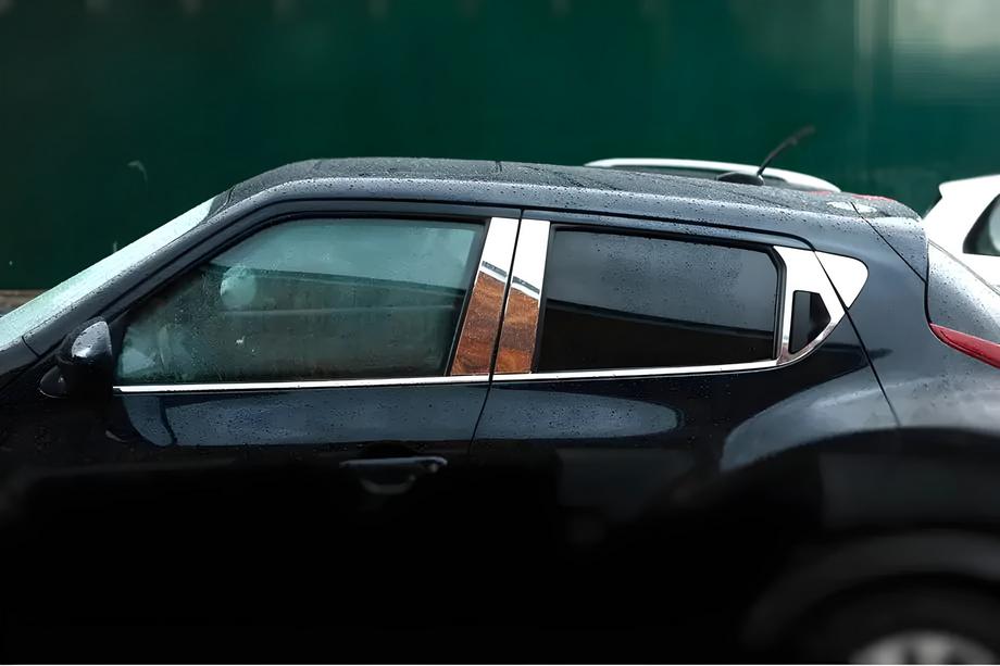 Nissan Juke 2010-2019 Stainless Steel Door Pillar Trim Omsa Line (6 pcs) Image