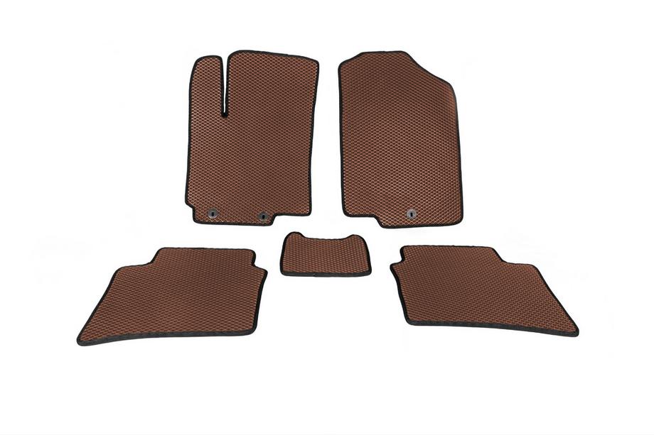 Hyundai Accent 2011-2017 EVA Floor Mats (Brown) Image