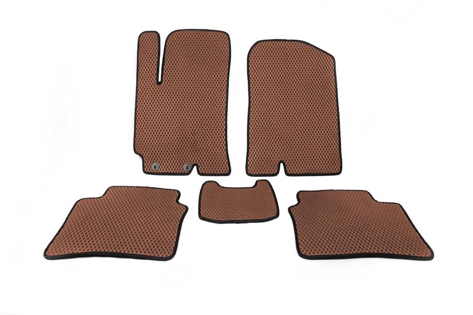 Hyundai Accent 2017-2023 EVA Floor Mats (Brown) Image