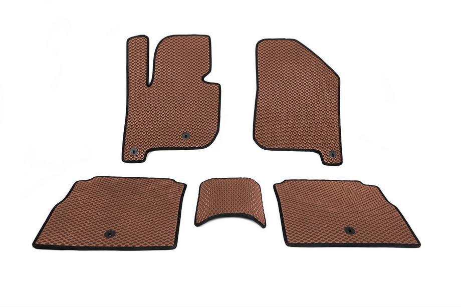 Kia Soul II 2013-2018 Polyurethane Floor Mats EV (EVA, Brown) Image