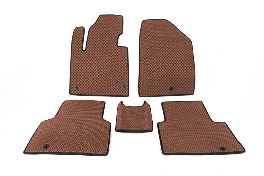 Hyundai Santa Fe 3 2012-2018 Floor Mats 5-Seater (EVA, Brown) Image