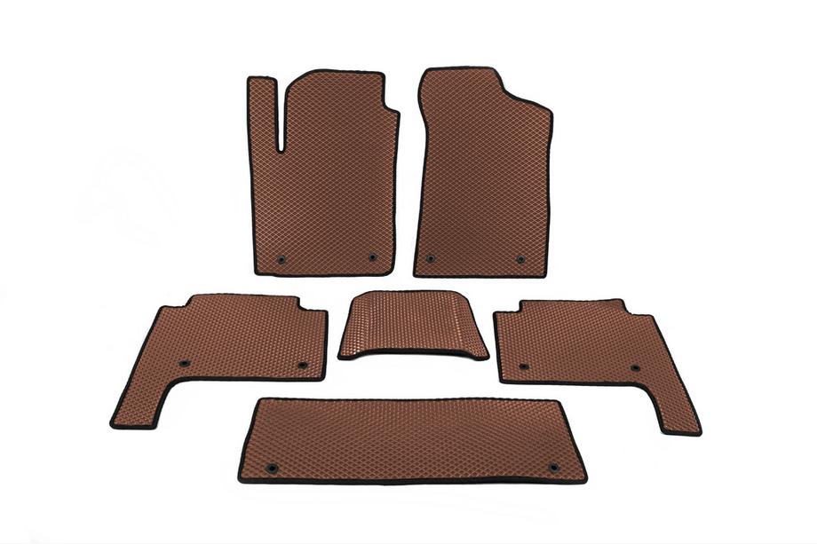 Nissan Patrol Y62 2010-2024 EVA Floor Mats 3 Rows (Brown) Photo 1