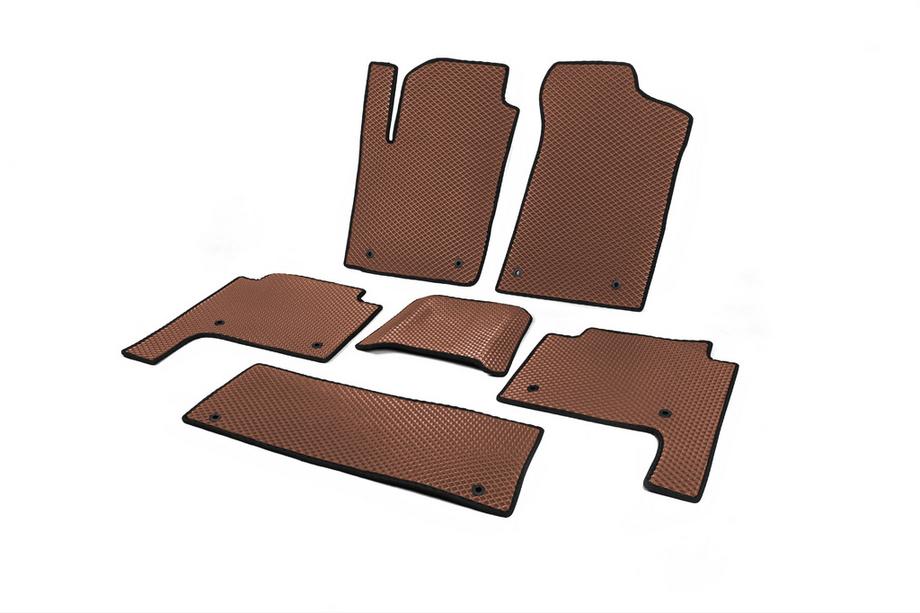 Nissan Patrol Y62 2010-2024 EVA Floor Mats 3 Rows (Brown) Photo 2