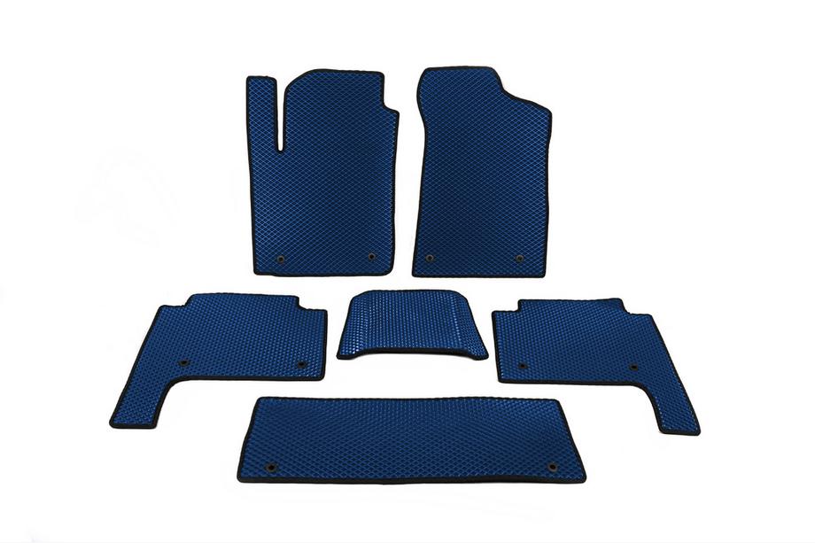 Nissan Patrol Y62 2010-2024 EVA Floor Mats 3 Rows (Blue) Image