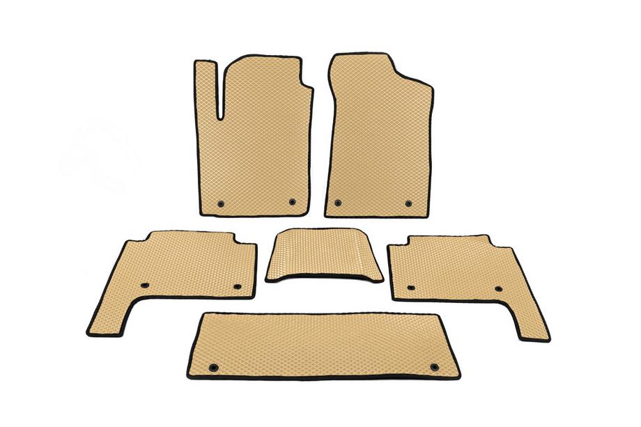 Nissan Patrol Y62 2010-2024 EVA Floor Mats 3 Rows Beige Image