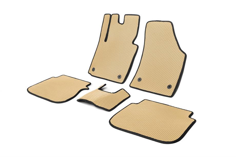 Volkswagen Caddy 2004-2010 EVA Floor Mats (Beige) 5 pcs, front and rear (for MAXI, 2 sliding doors) Photo 2