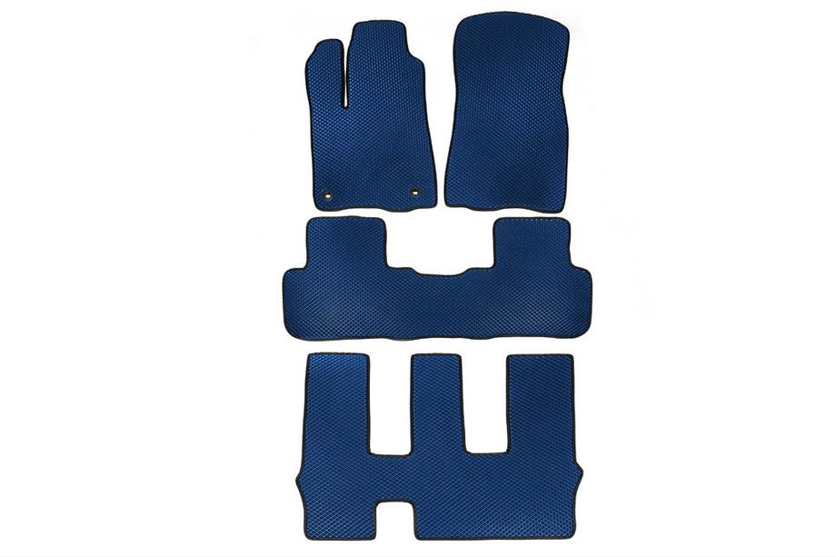 Toyota Highlander 2013-2019 EVA Floor Mats (3 Rows, Blue) Image